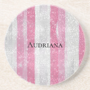 Pinky silverränder glitter jul underlägg