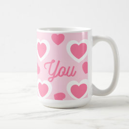 Pinky söt hjärtan-design kaffemugg