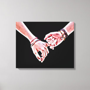 Pinky Swear Älskare händer Digital tavla Canvastryck