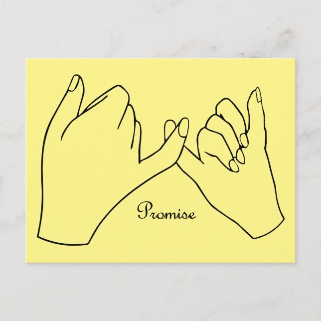 Pinky Swear Promise Postcard Inbjudan Vykort (Framsida)