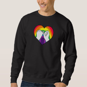 Pinky Swear Promise Pride Flagga for BFFs Lång Ärmad Tröja