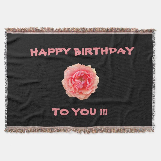 Pinky Throw Blanket - Grattis på födelsedagen Mysfilt (Framsidan)