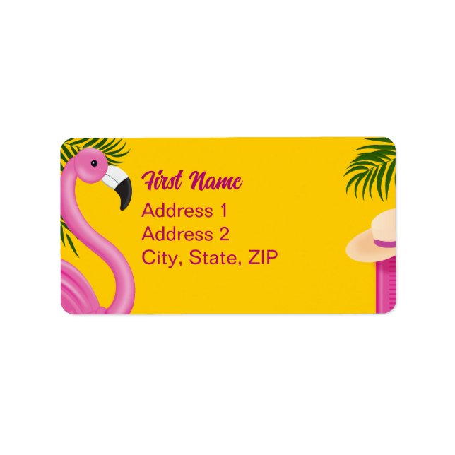 Pinky Validation Vacation Adress Adressetikett (Framsidan)