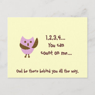 Pinkyowl, 1,2,3,4... Du kan räkna med mig.. Vykort
