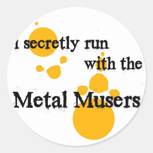 PinMetalMUsers Runt Klistermärke (Framsida)