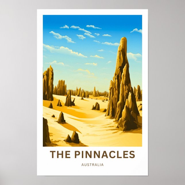 Pinnacles Australia Travel Print Poster (Framsidan)