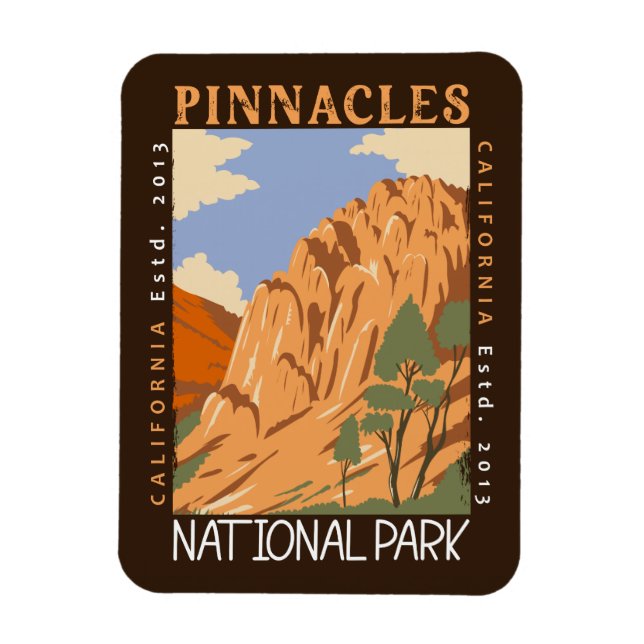 Pinnacles National Park California Distress Magnet (Vertikal)