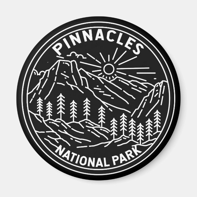 Pinnacles National Park California Monoline Magnet (Framsidan)