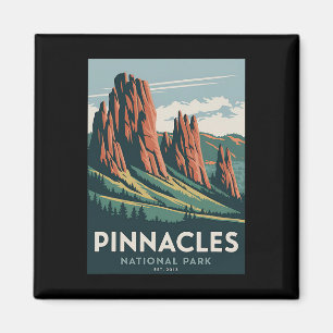 Pinnacles National Park Vintage Camping Vandring M Magnet