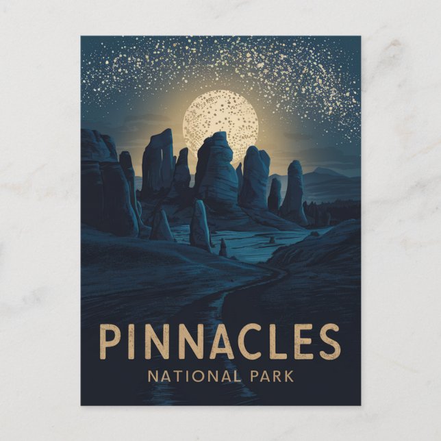 Pinnacles nationalpark - Full Moon - Helg Vykort (Framsida)