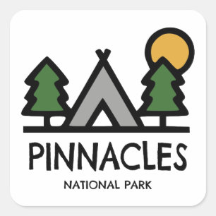 Pinnacles nationalpark fyrkantigt klistermärke