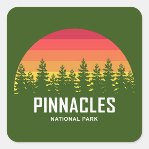 Pinnacles nationalpark fyrkantigt klistermärke