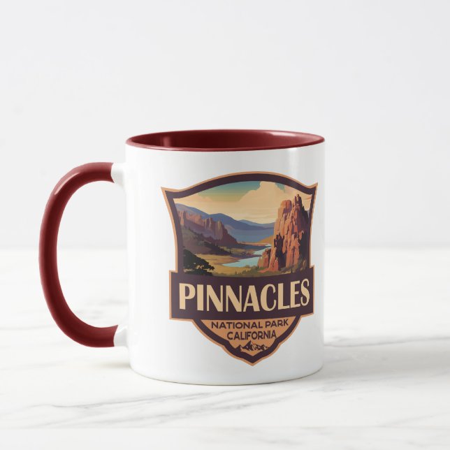 Pinnacles nationalpark Illustration Travel Art Mugg (Vänster)