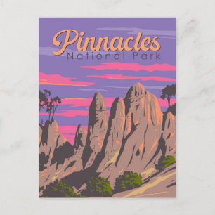 Pinnacles nationalpark Illustration Travel Art Vykort