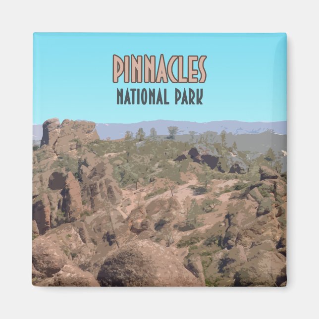 Pinnacles nationalpark Kalifornien Magnet (Framsidan)