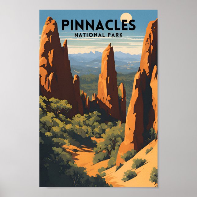 Pinnacles nationalpark poster (Framsidan)