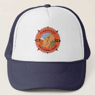 Pinnacles nationalpark Retro Compass Emblem Keps