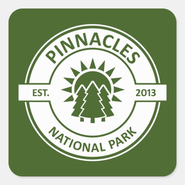 Pinnacles nationalpark Sol Träd Fyrkantigt Klistermärke (Framsida)