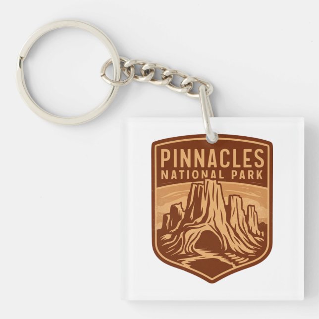 Pinnacles nationalpark Travel Emblem (Framsidan)