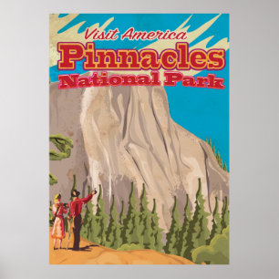 Pinnacles nationalpark vintage resor Poster. Poster