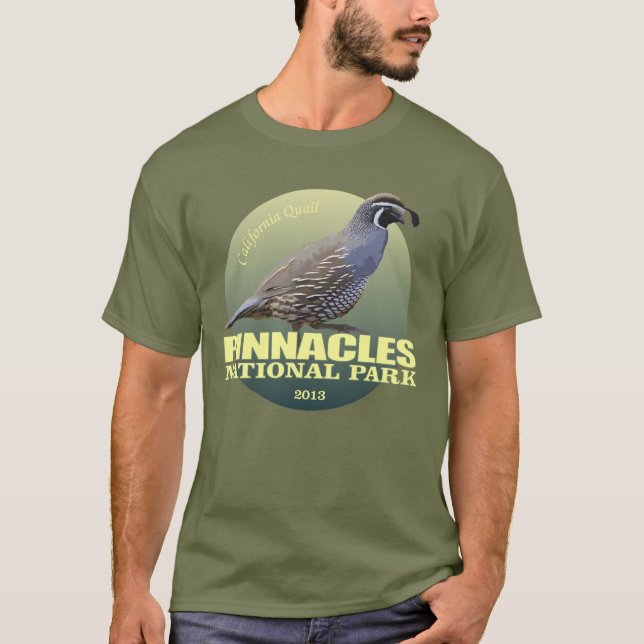 Pinnacles NP (California Quail) WT T-shirt (Framsida)