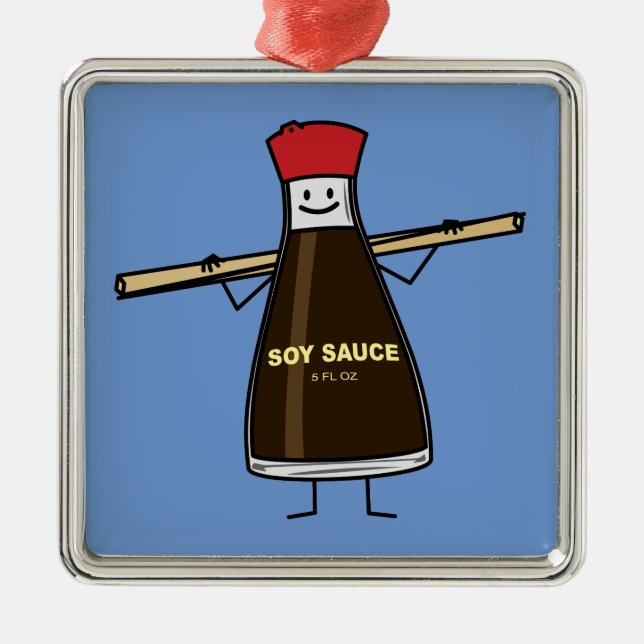 Pinnar för asiat för soyaflaskasmaktillsats julgransprydnad metall (Framsidan)