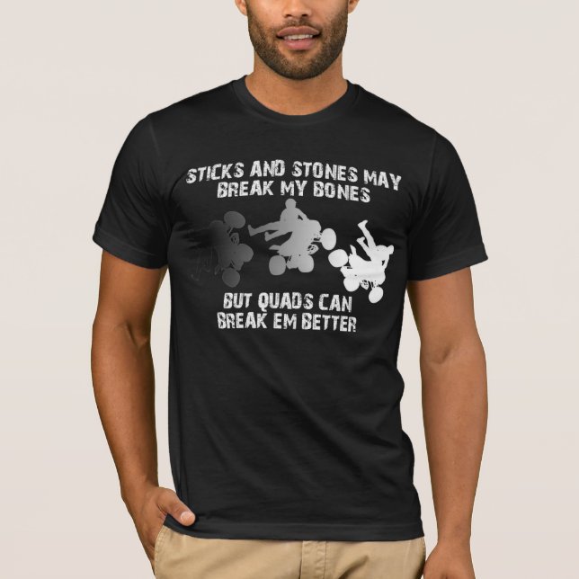 Pinnar Och Stenar Quad ATV RoligT-Shirt Tee (Framsida)