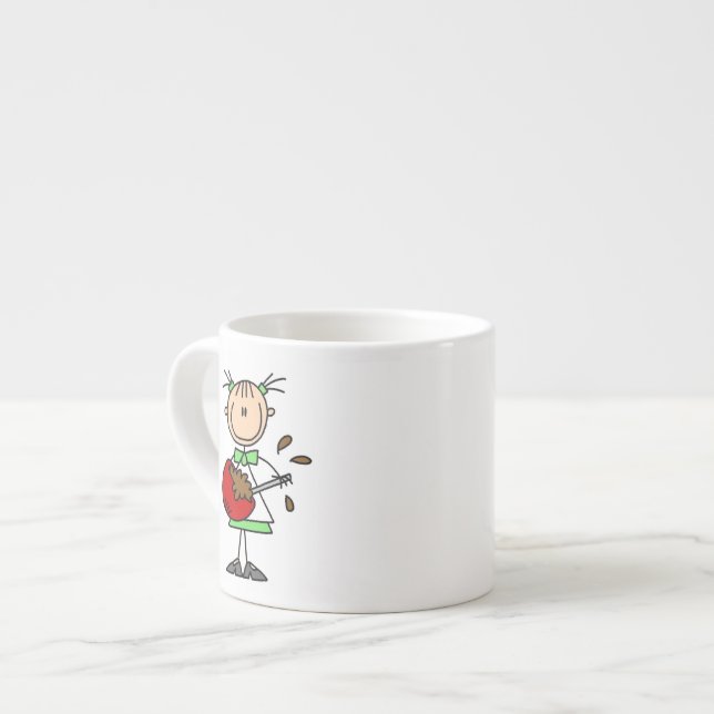 Pinnefigur bagare blandar smet espressomugg (Framsida vänster)