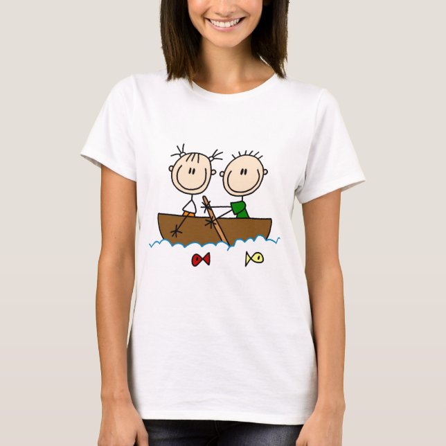 Pinnefigur Båt Fiske T-shirts och presenter (Framsida)