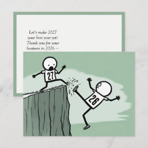 Pinnefigur Humor för 2027 Nyår  Vykort