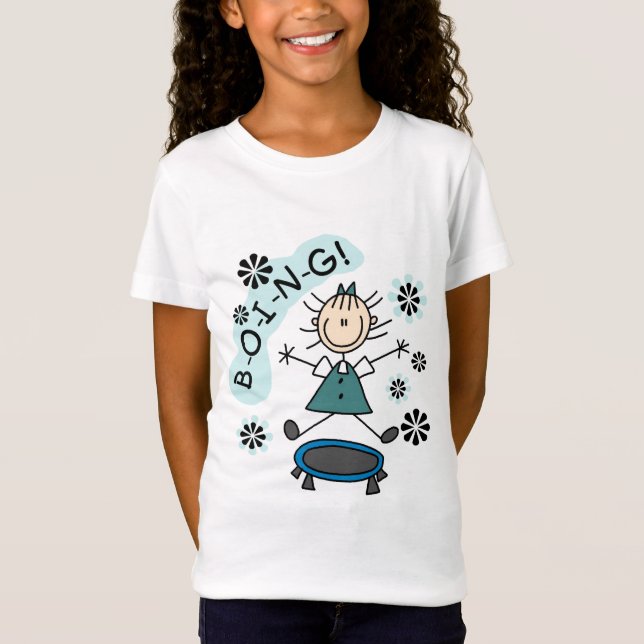 Pinneflicka på TrampolineT-tröja och gåvor Tee Shirt (Framsida)