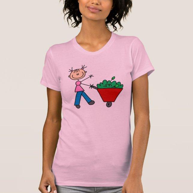 Pinneflicka som gör YardworkT-tröja T-shirt (Framsida)