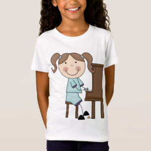 Pinneflicka som leker pianot t-shirt