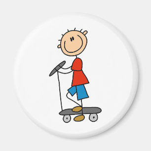 Pinnepojke på sparkcykeln magnet