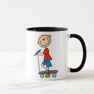 Pinnepojke på sparkcykeln mugg