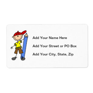 Pinnepojken med ritar fraktsedel