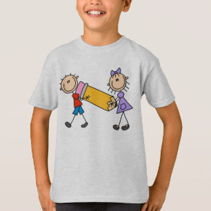 Pinneungar med ritar tee shirt