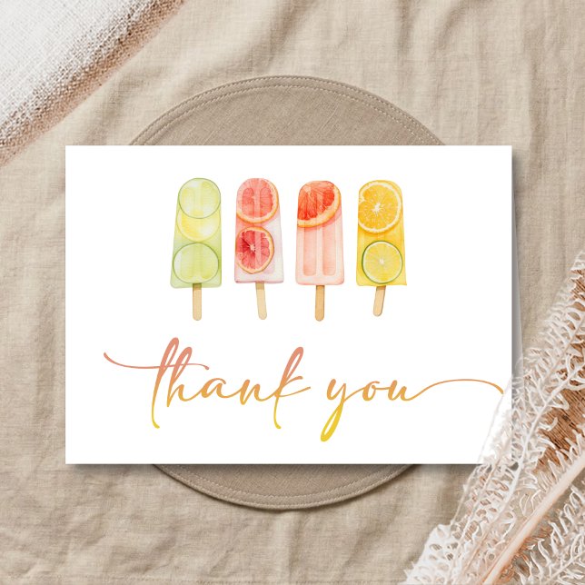 Pinnsklar Bebis-fest Tack Kort (Popsicle Baby Shower Thank You Card)