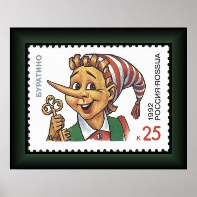 Pinocchio~Buratino~Aleksey Nikolayevich Tolstoy ~ Poster (Framsidan)