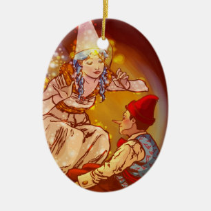 Pinocchio Julgransprydnad Keramik