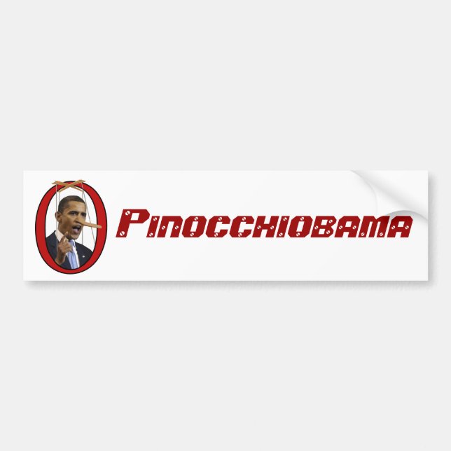 Pinocchiobama Bumper Sticker Bildekal (Framsidan)