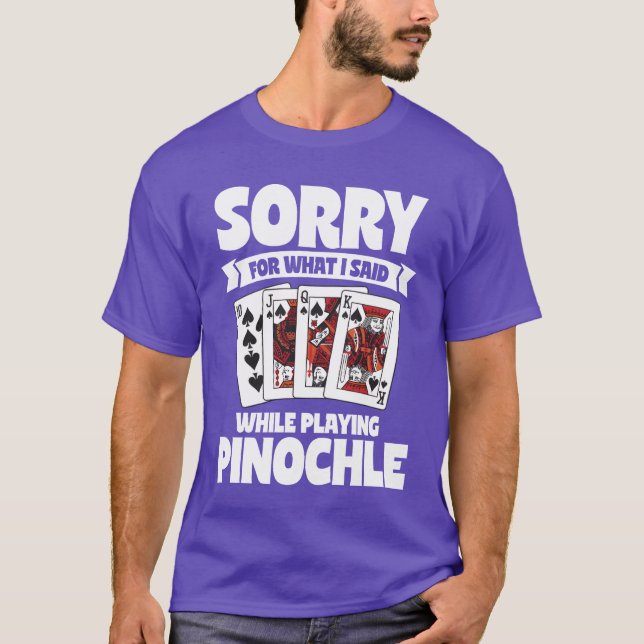 Pinochle spelkort spel retro retro t shirt (Framsida)