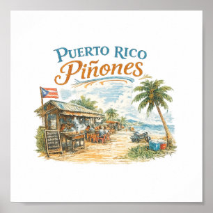 Piñones Puerto Rico Tropiskt Kulturarv Konst Poster