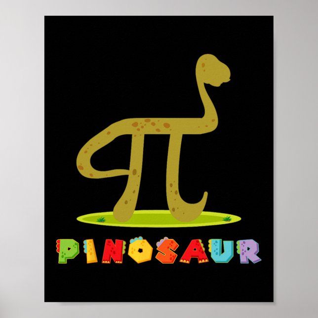 Pinosaur Rolig Pi-dagen Dinosaurie Math Älskare Ve Poster (Framsidan)