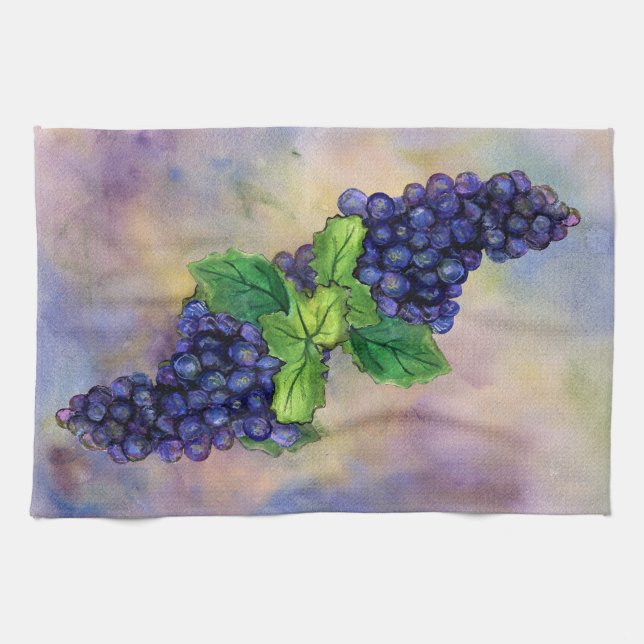 Pinot Grapes Red Vin Art Decor Kitchen Towels Kökshandduk (Horisontell)