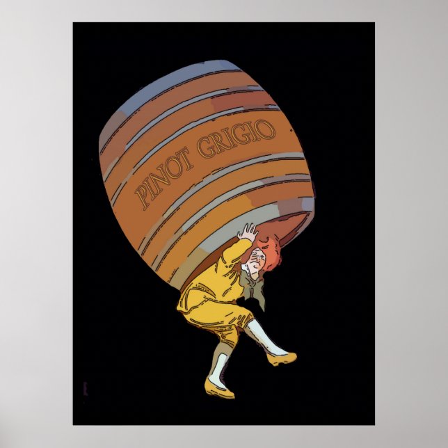 Pinot Grigio Vin Barrel Poster (Framsidan)