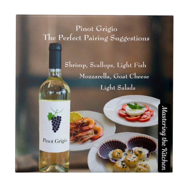 Pinot Grigio Vinmatchning/Mastering the Kitchen Kakelplatta (Framsidan)