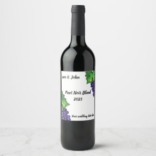 Pinot Noir Grapes Vin-etikett Vinflaska Etikett