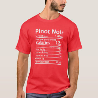 Pinot Noir Nutrition Thanksgiving Costume Food Fac T Shirt