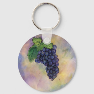 Pinot Noir Vin Grapes Keychain Nyckelring